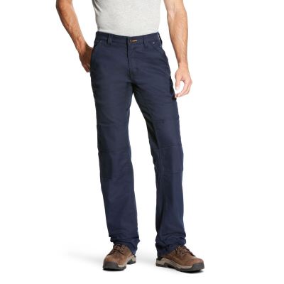 Ariat Work: Rebar M4 Low Rise DuraStretch Canvas Utility Boot Cut Pantalones Hombre - Azul Marino (T